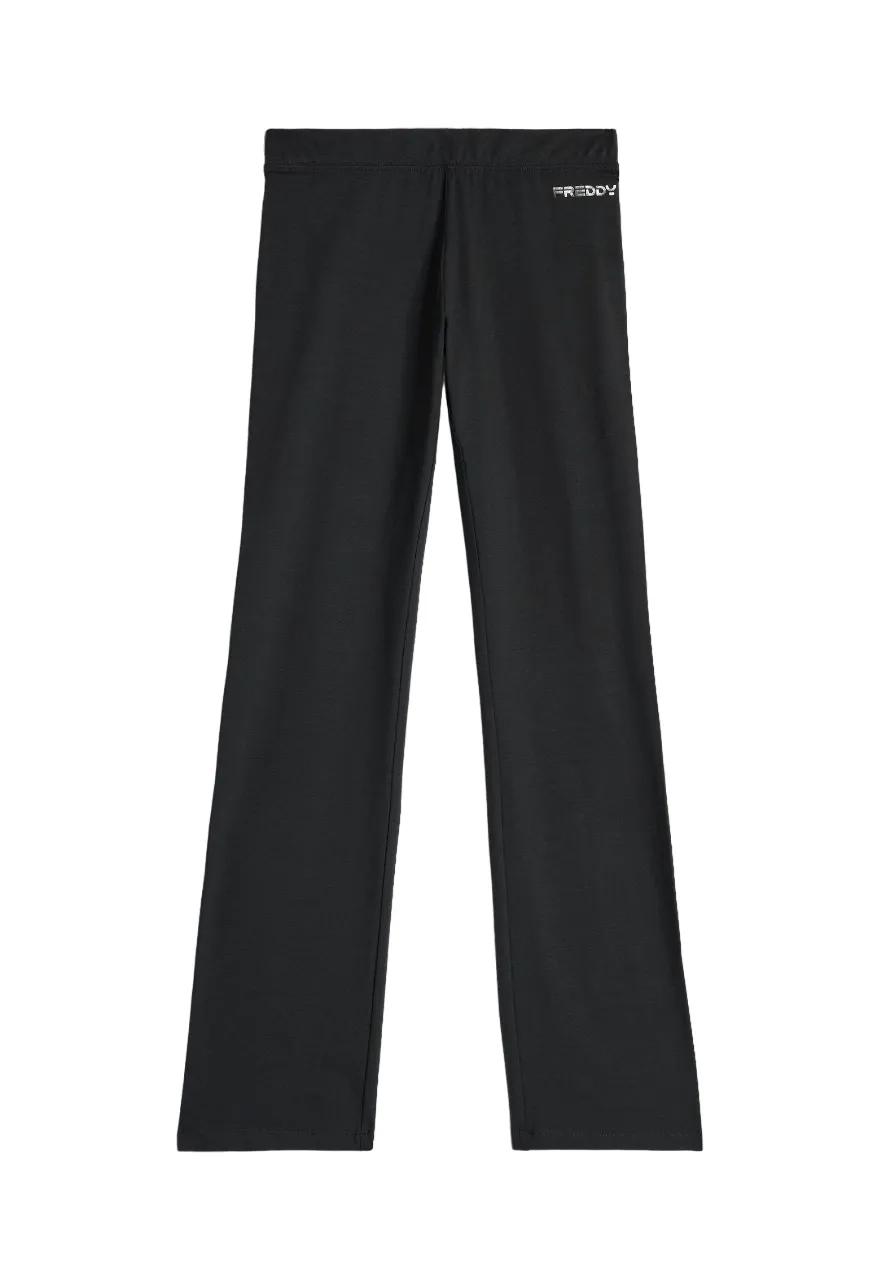 Freddy women's low-waist sports trousers with straight leg S4WBCP6 N black