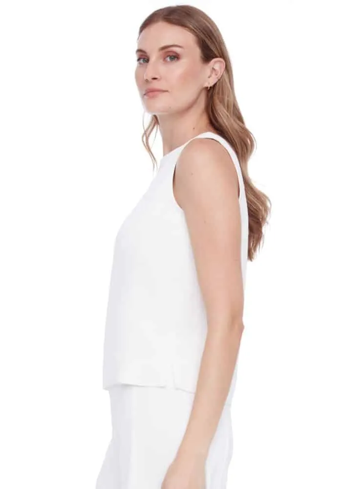 GIANNA SOLID VEGAN SILK TANK (CREAM) - TYLER MADISON