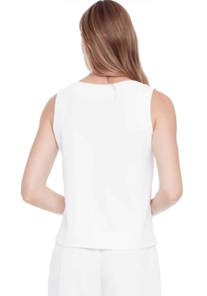 GIANNA SOLID VEGAN SILK TANK (CREAM) - TYLER MADISON