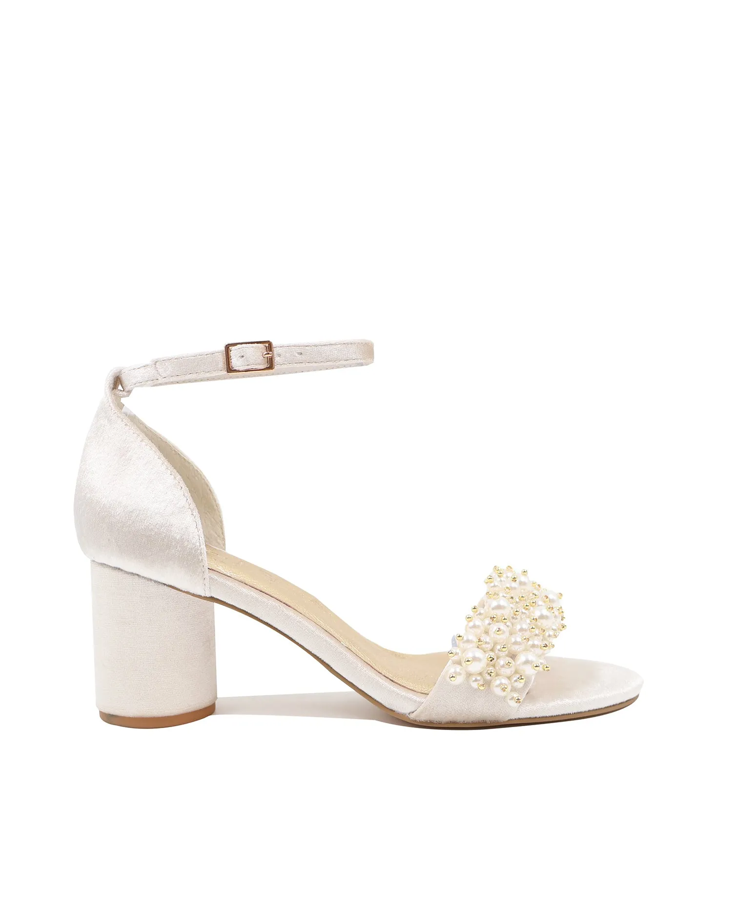 GLORIOUS - IVORY PEARL VELVET BRIDAL SHOES