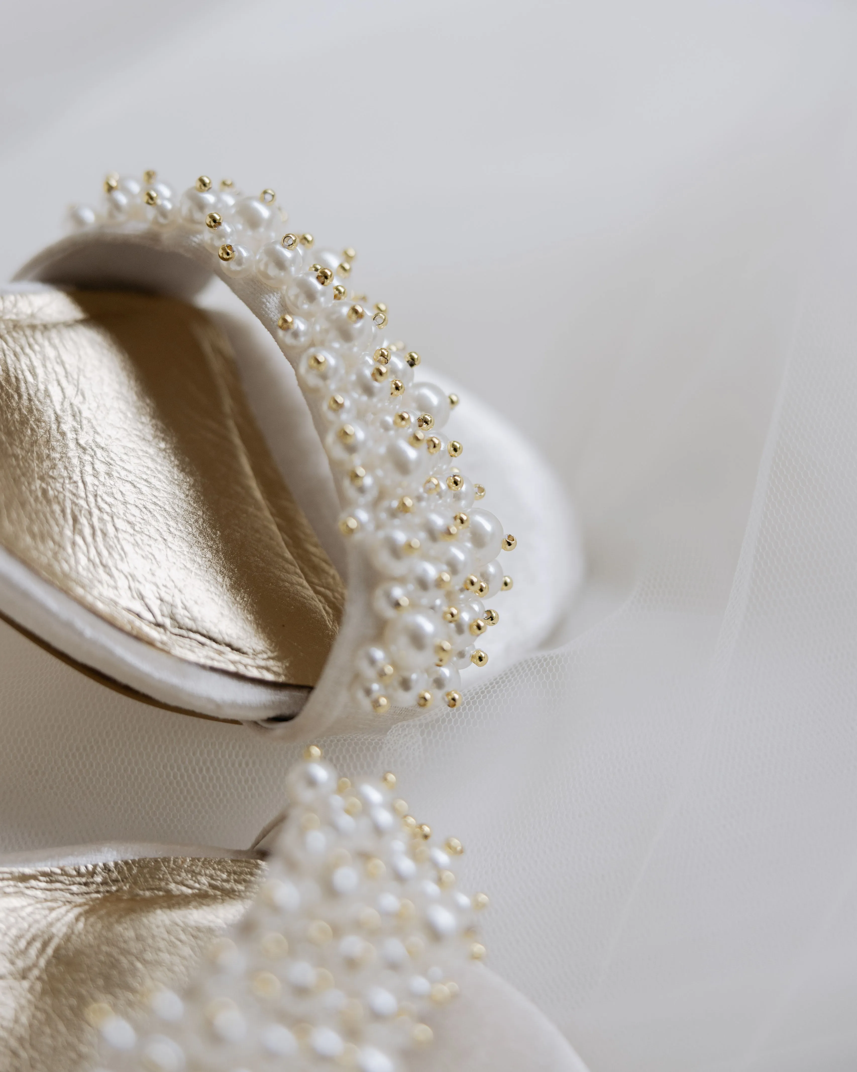 GLORIOUS - IVORY PEARL VELVET BRIDAL SHOES