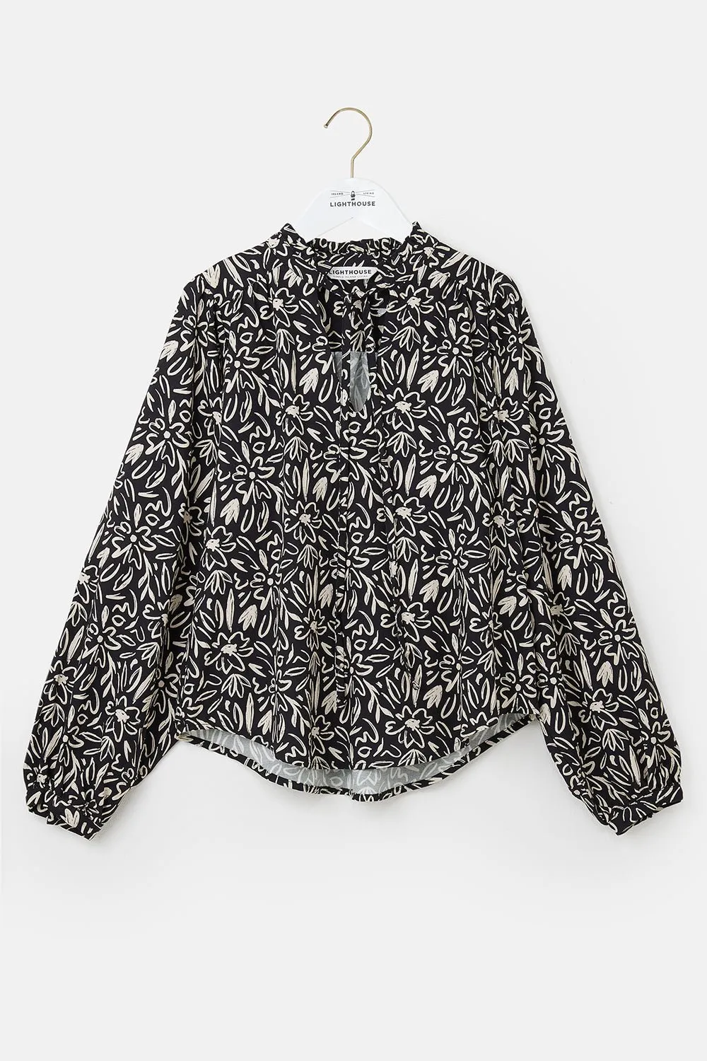 Grace Blouse - Black Floral