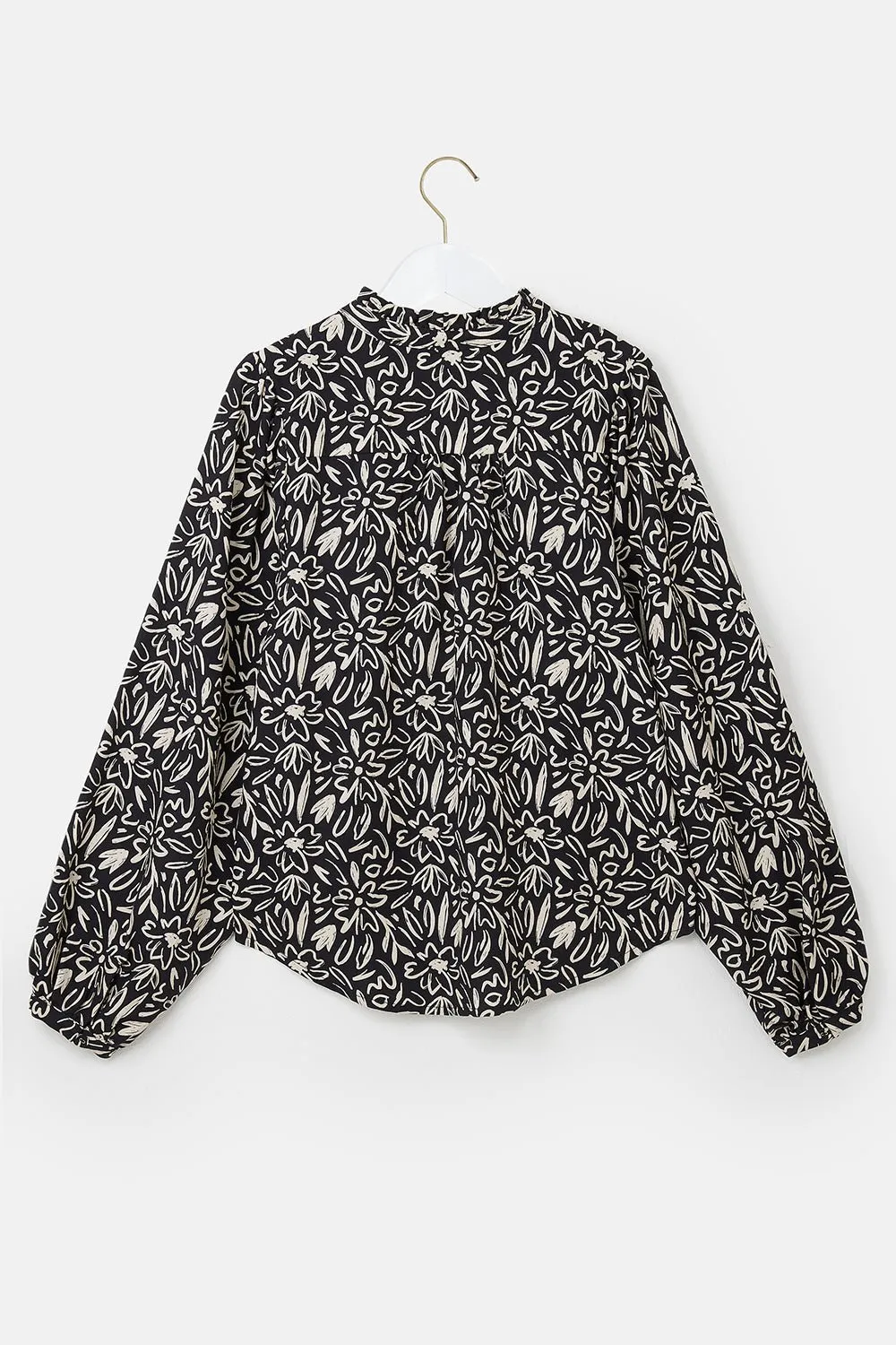 Grace Blouse - Black Floral