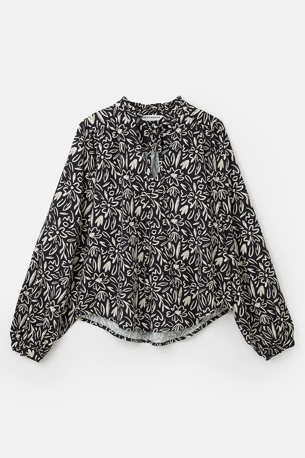 Grace Blouse - Black Floral