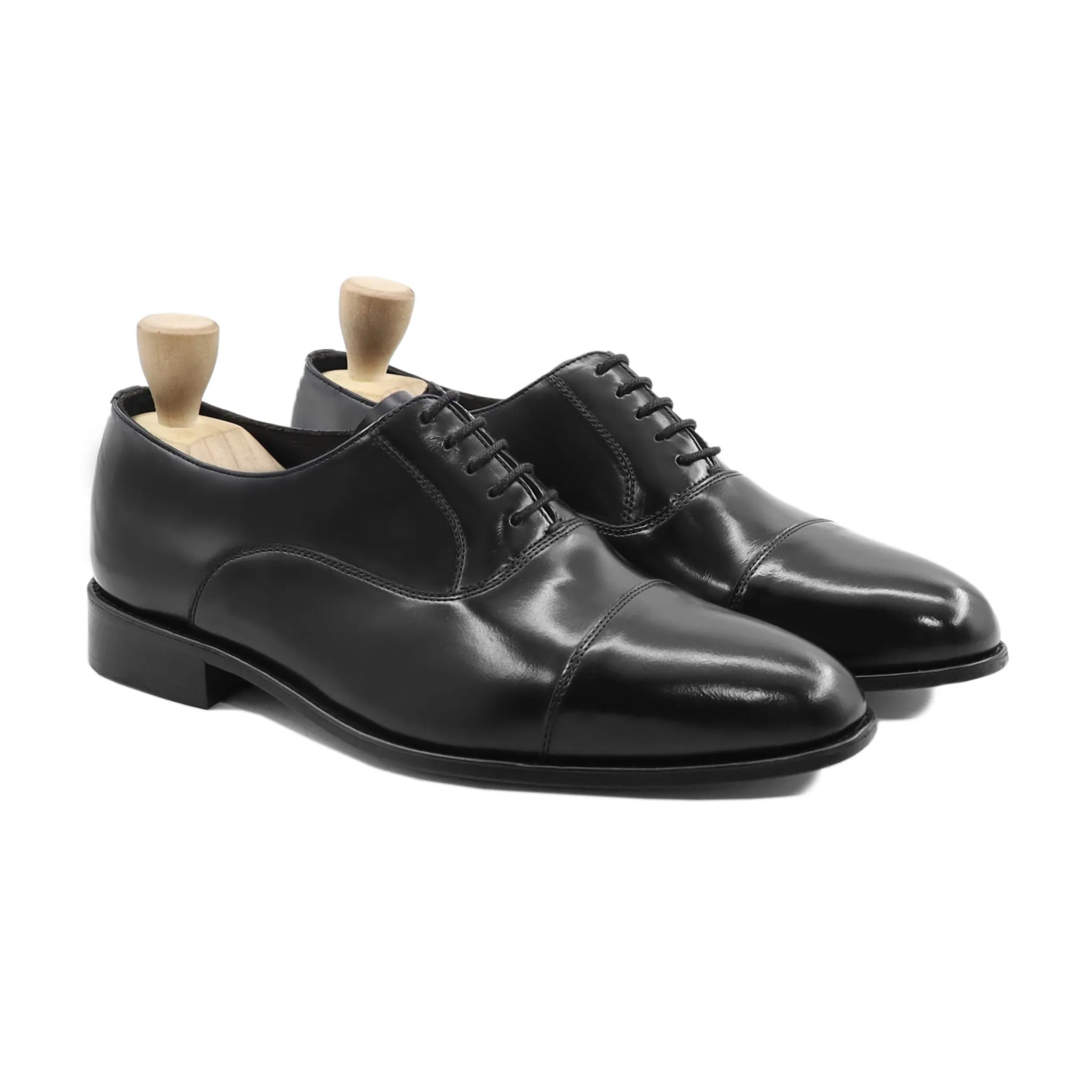 Hillerod - Men's Black Box Leather High Shine Oxford Shoe