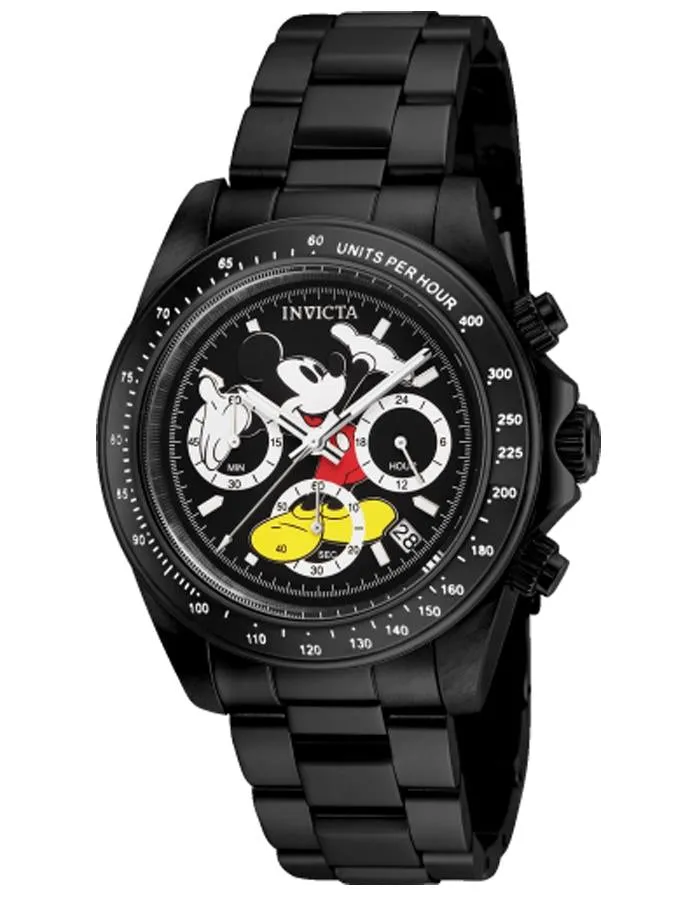 INVICTA Disney Limited Edition Mens Watch - Black Metal - Chronograph - Mickey