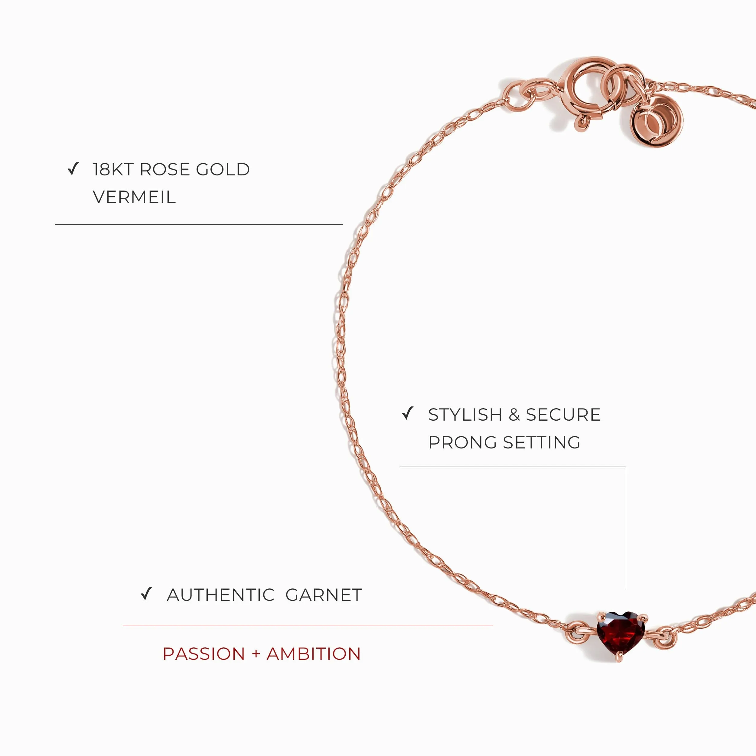 Kids Garnet Bracelet - Love