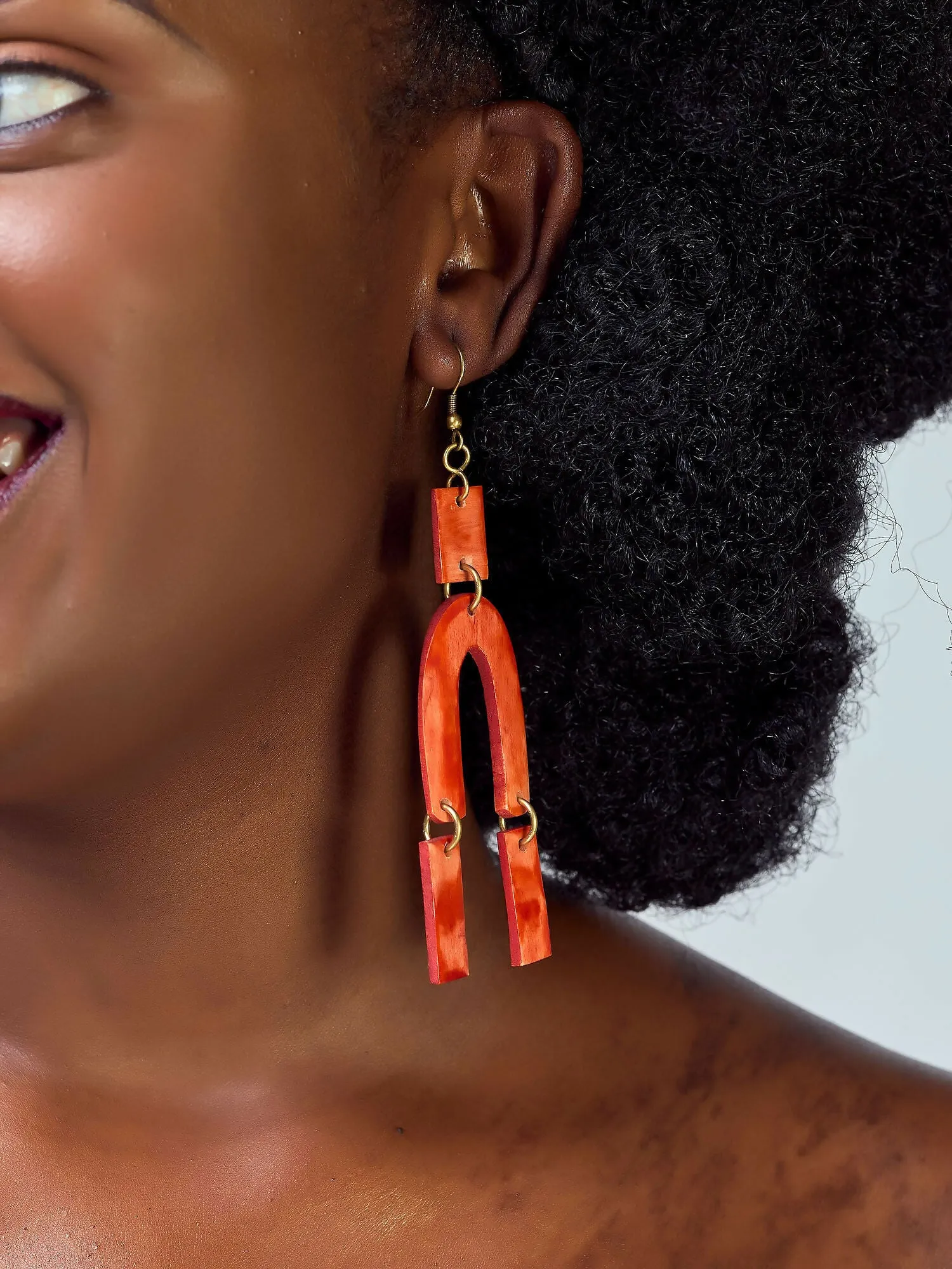 Kijivu Creatives Dangle Earring - Orange