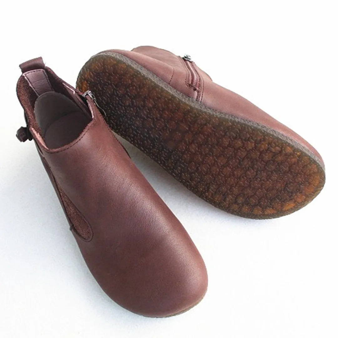 Knob Knot Leather Boots