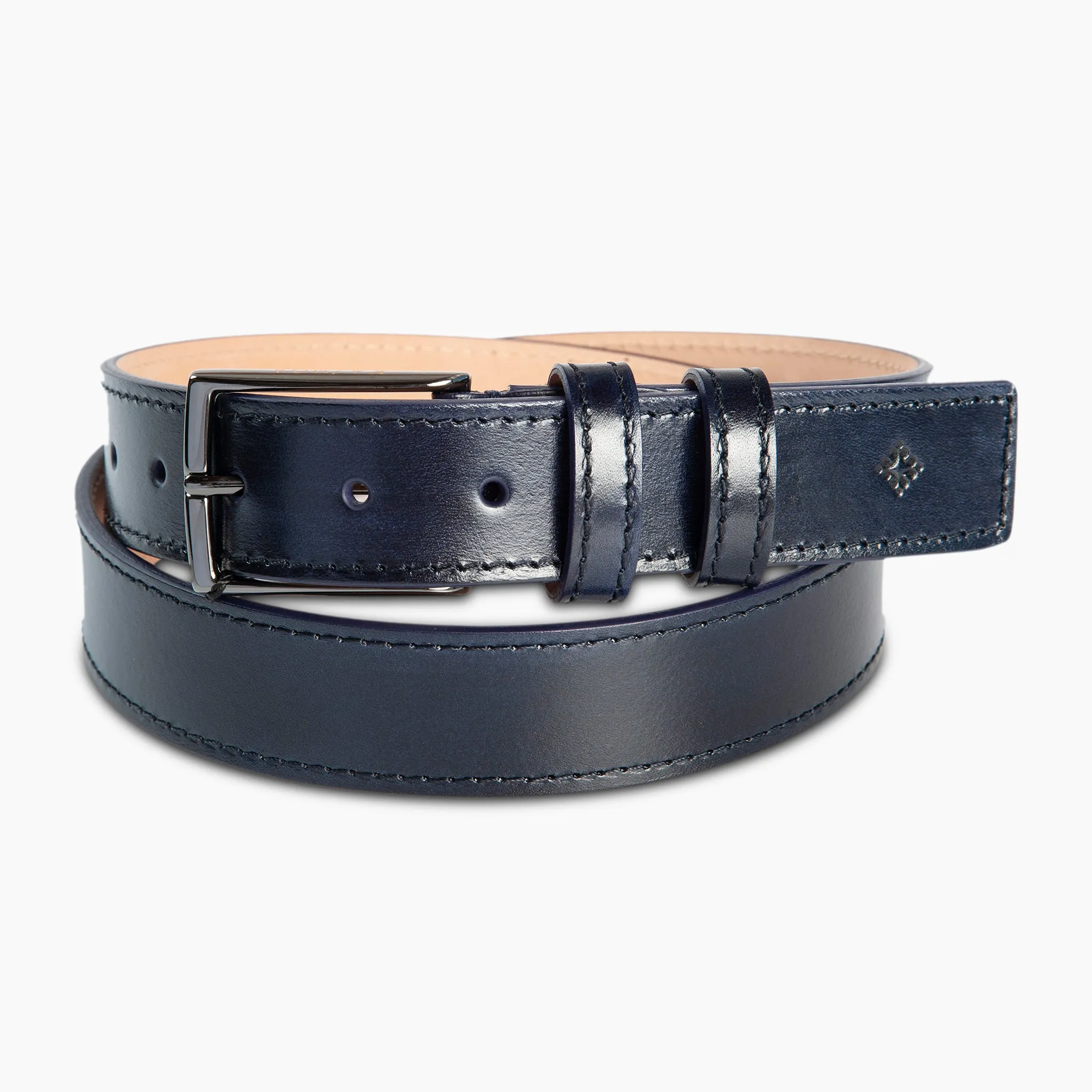 Kurt buffed hand-dyed and coloured leather belt