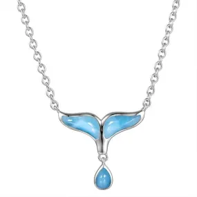 Larimar Whale Tail Water Necklace