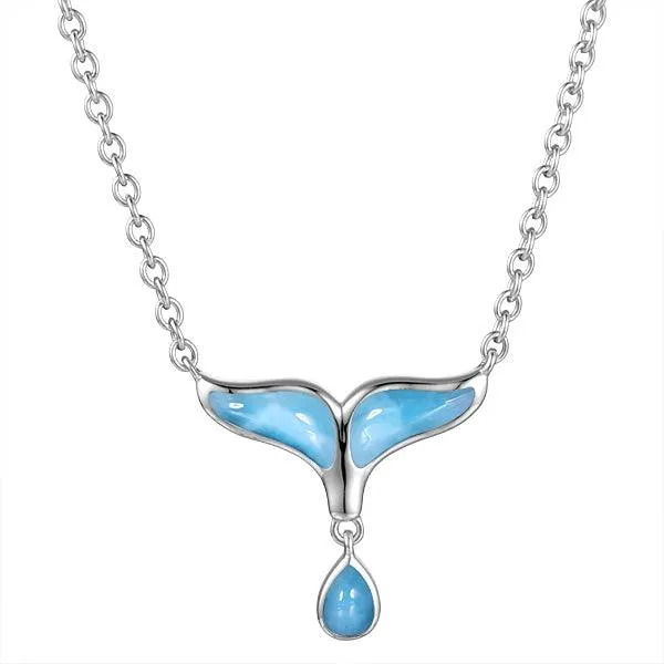 Larimar Whale Tail Water Necklace