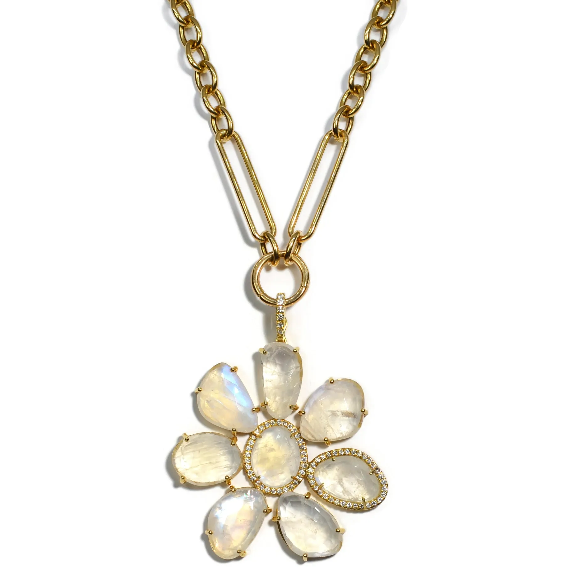 Lauren K - Charm Holder Link Necklace, 18k Yellow Gold