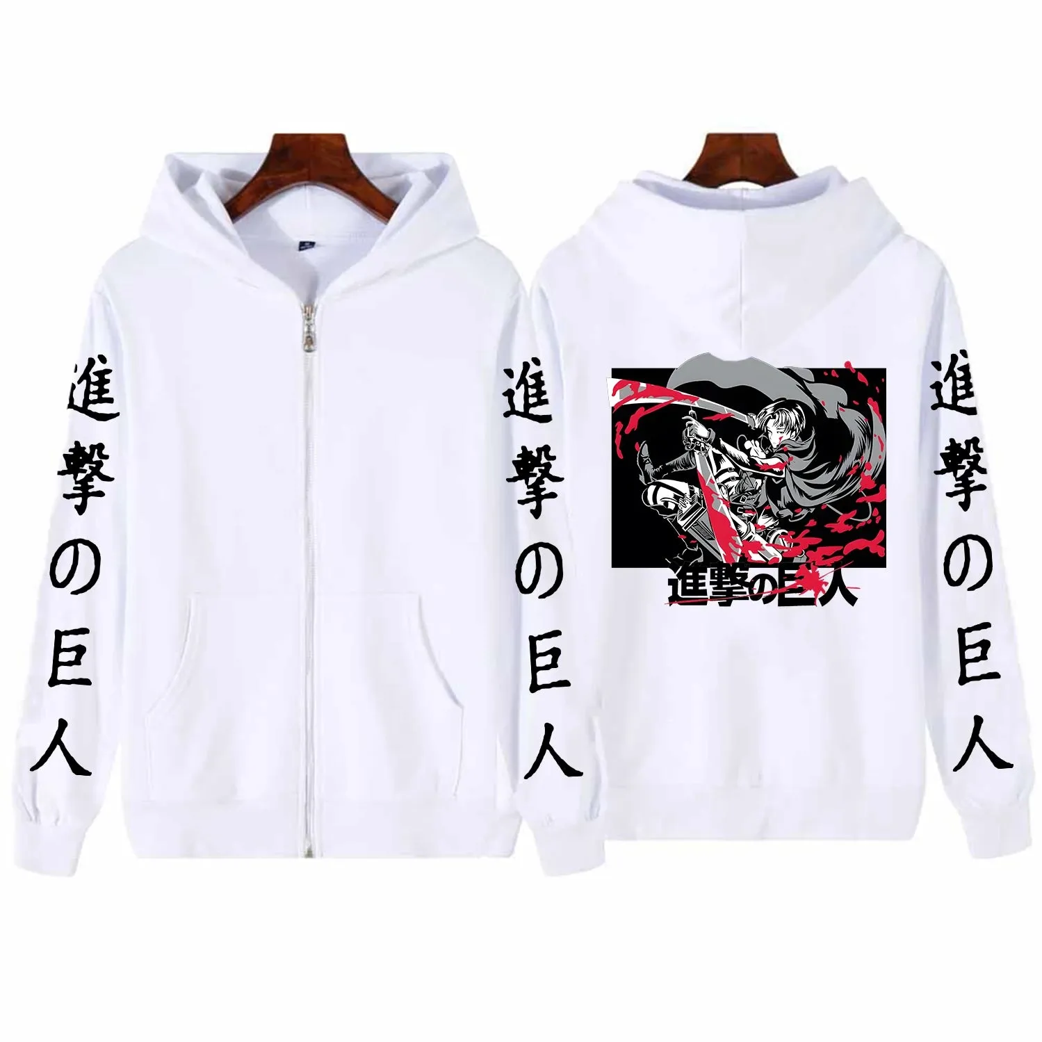 Levi Graphic Print Hooded Attack on Titan Hot Anime Plus Size Zipper Hoodie Men Women Sweatshirts Harajuku Streetwear Pullover