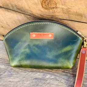 London Green  Leather Clutch Purse