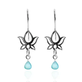 Lotus Flower Earrings with Amazonite for Self Expression