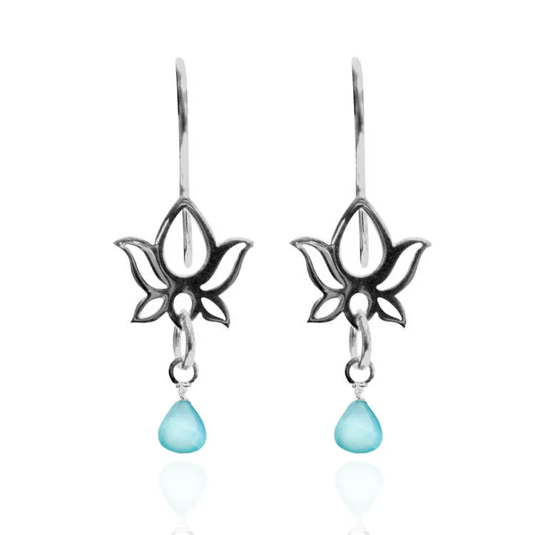 Lotus Flower Earrings with Amazonite for Self Expression