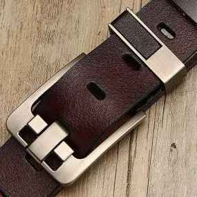 Male Leather Belt Men Male Genuine Leather Strap Luxury Pin Buckle Belts