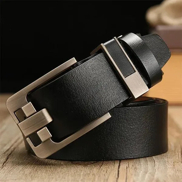 Male Leather Belt Men Male Genuine Leather Strap Luxury Pin Buckle Belts