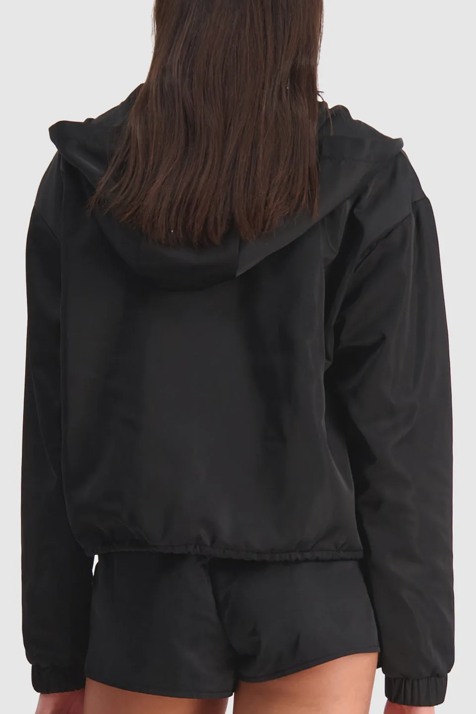 Medina Cinch Hood Black Luxe Sports Jacket