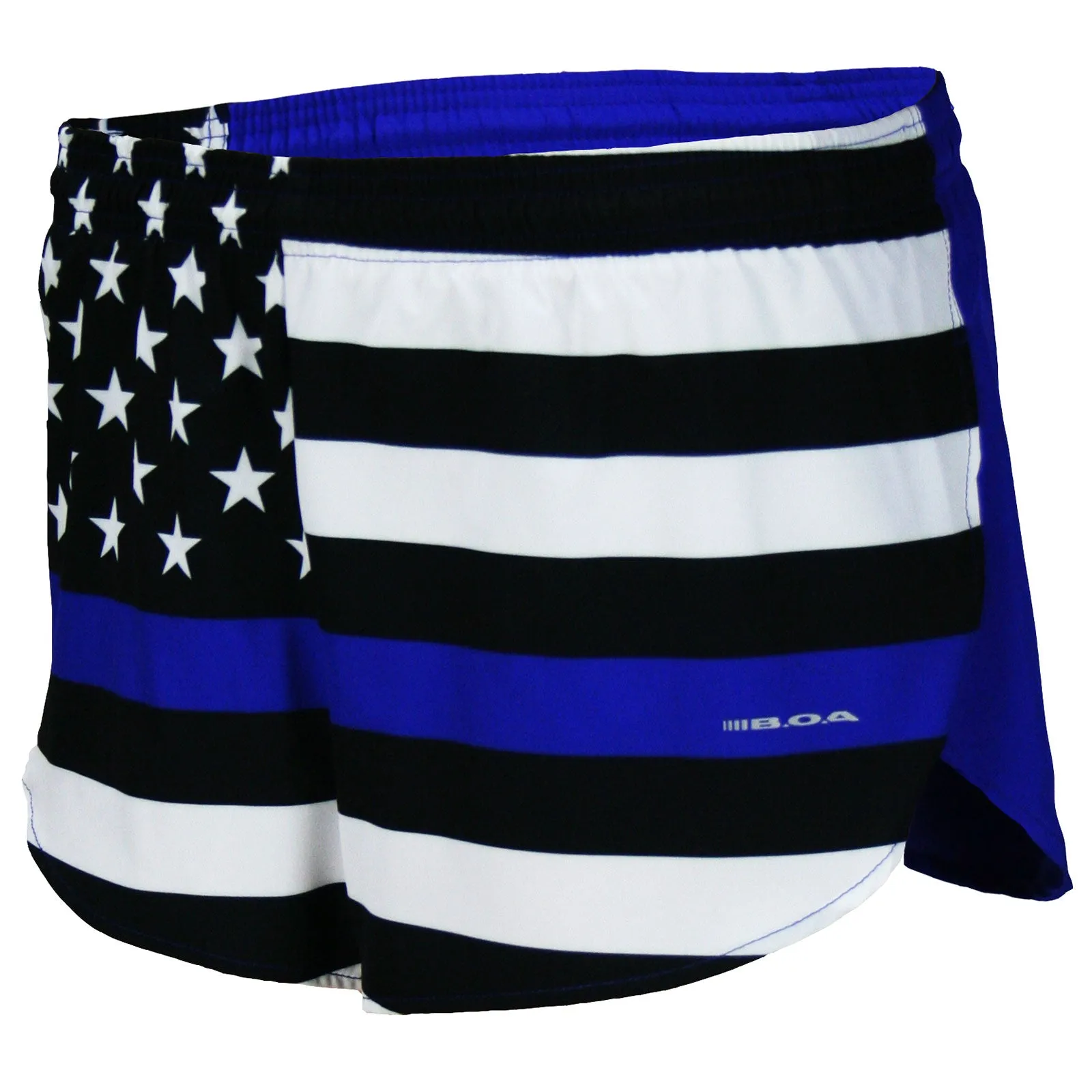 Men's 1" Elite Split Shorts- Thin Blue Line