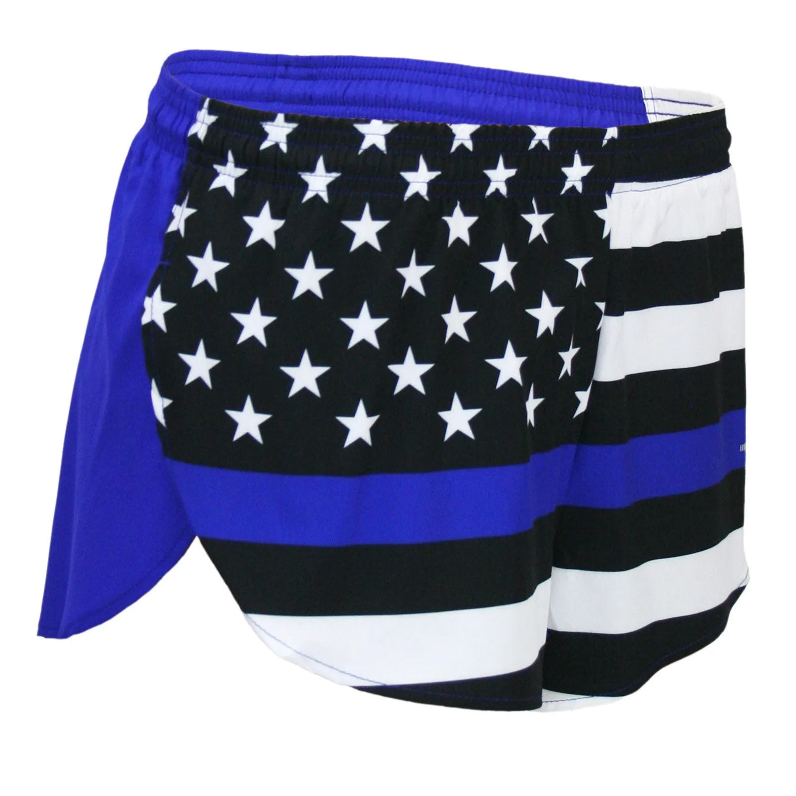 Men's 1" Elite Split Shorts- Thin Blue Line