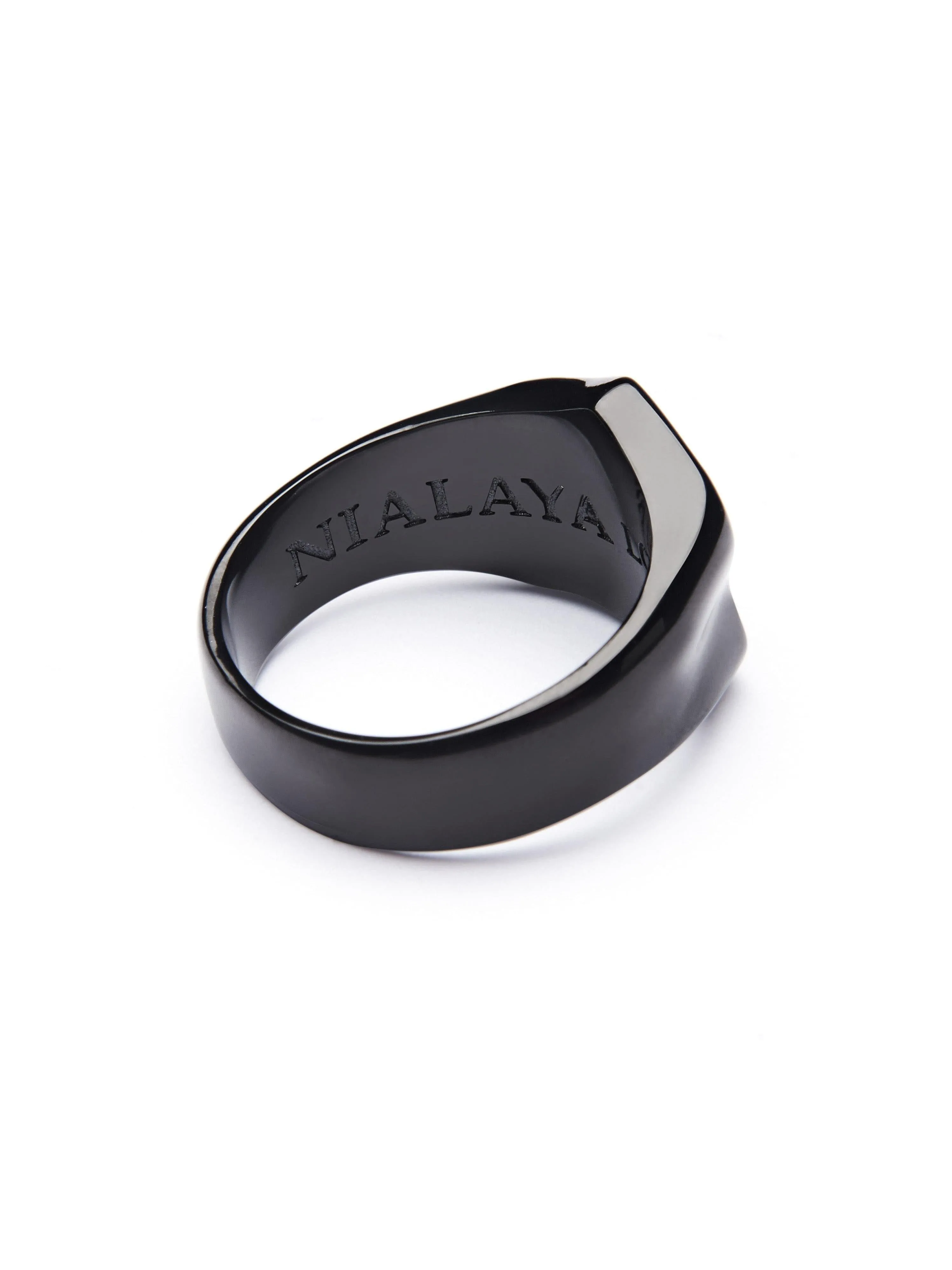 Men's Black Shield Ring