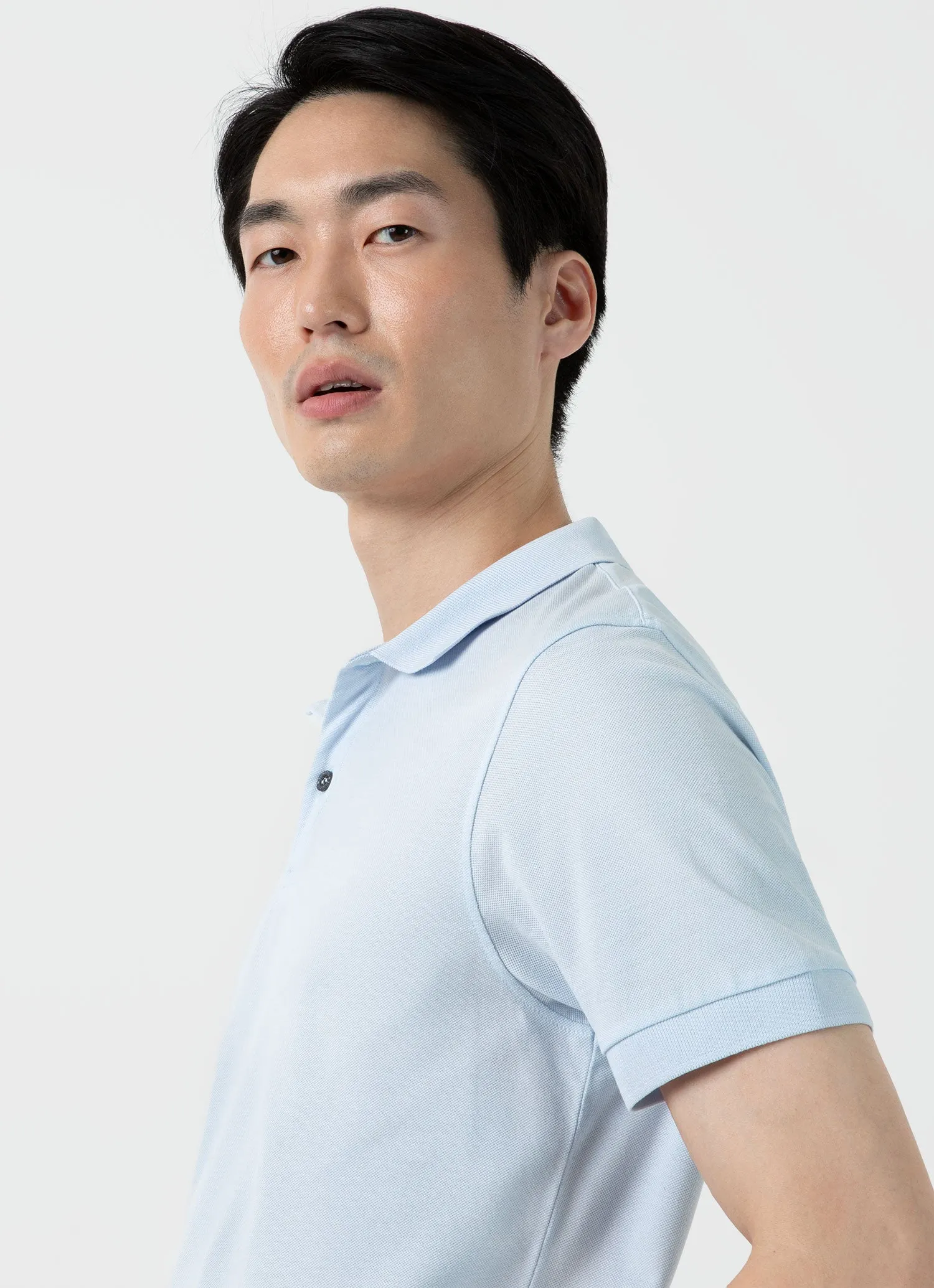 Men's Piqué Polo Shirt in Light Blue