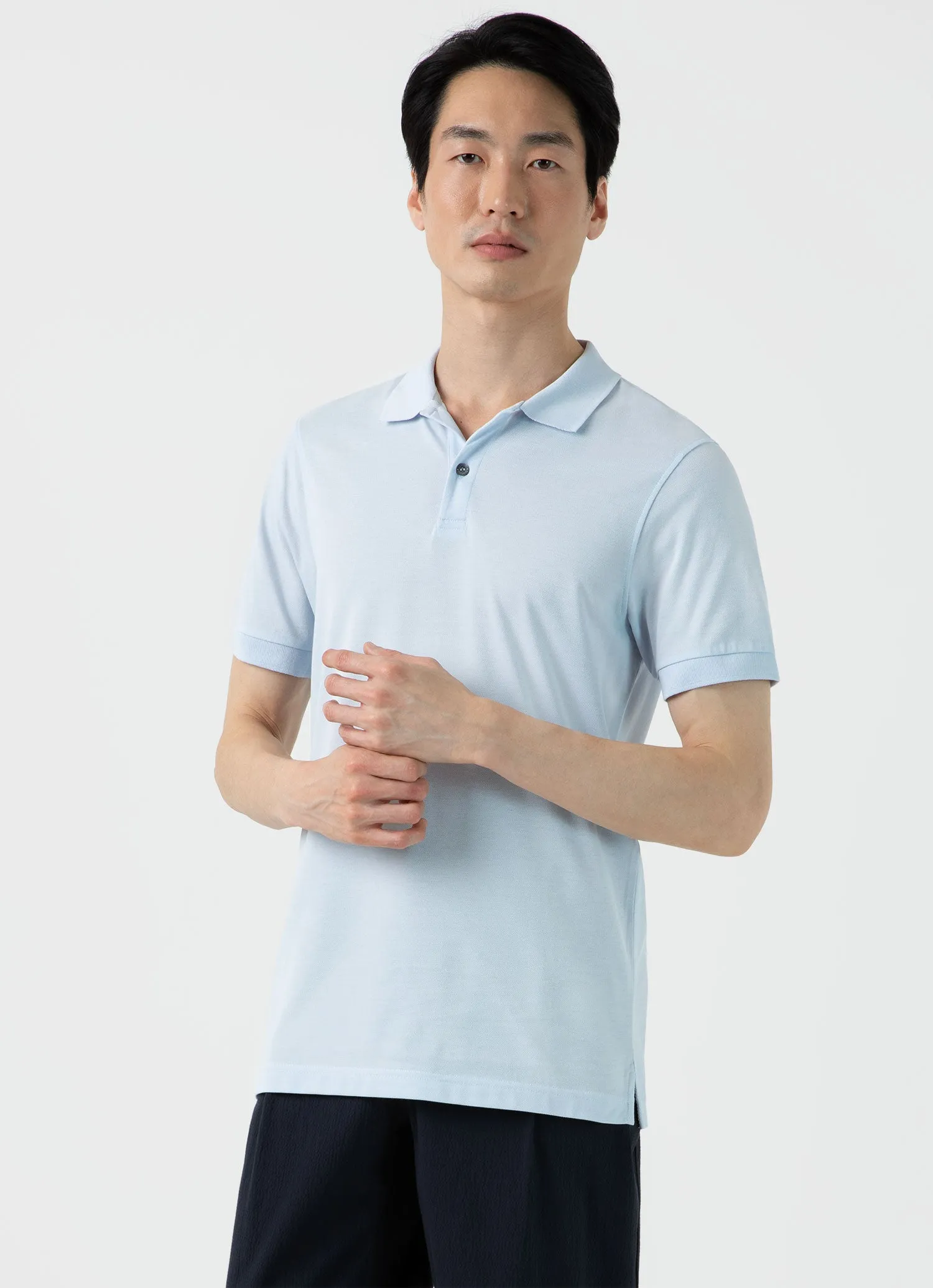 Men's Piqué Polo Shirt in Light Blue