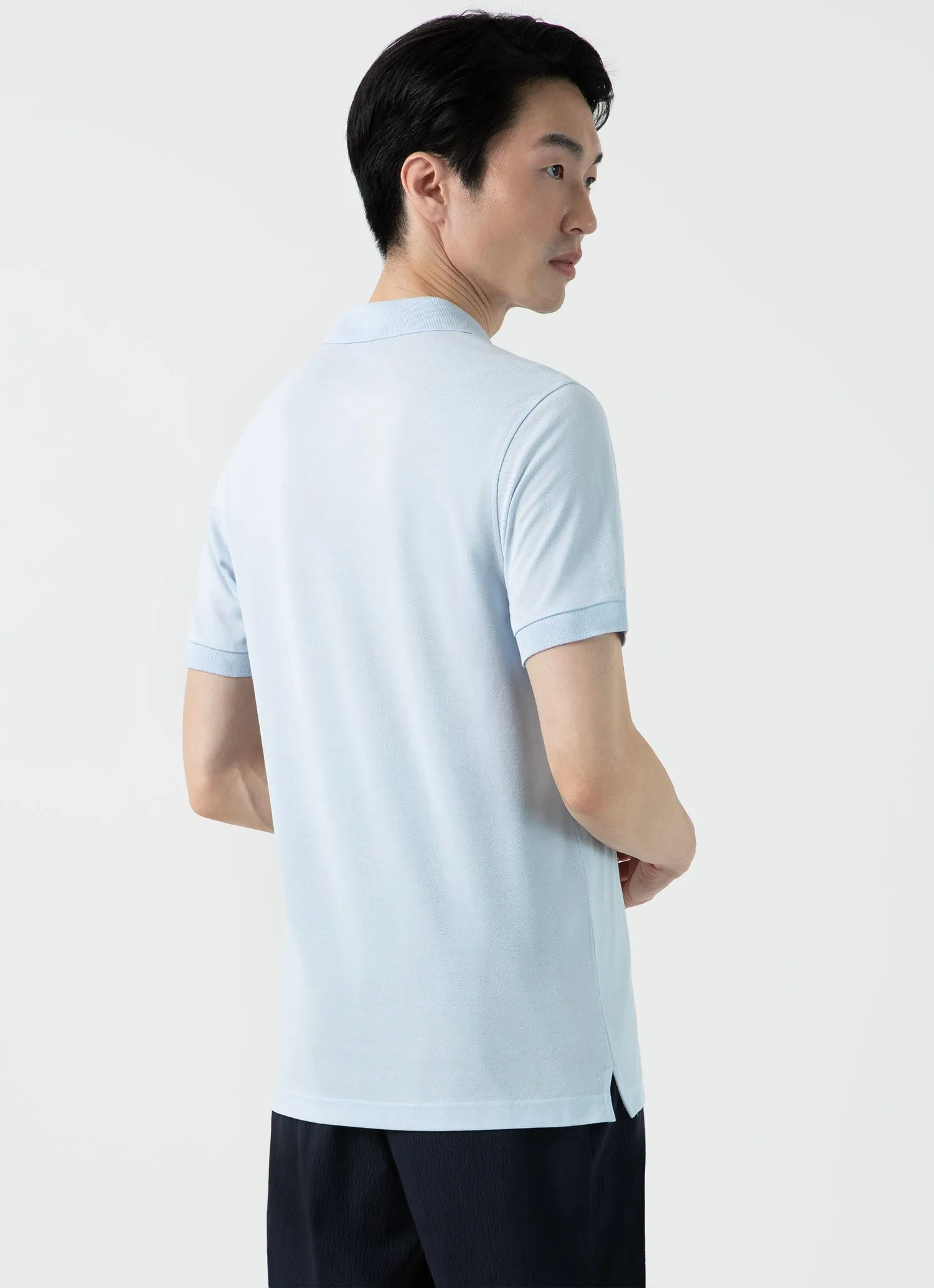 Men's Piqué Polo Shirt in Light Blue