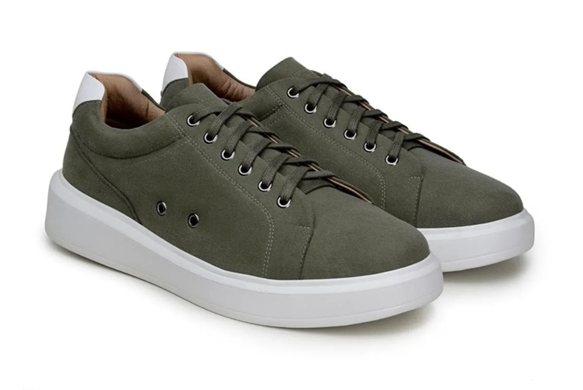 'Milano' men's vegan sneaker by Vincente Verde - dark olive