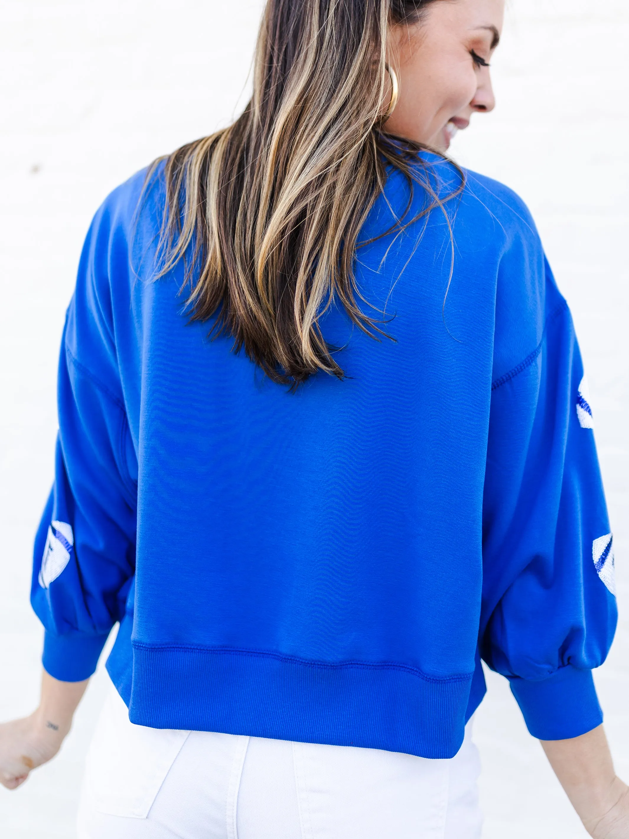 Millie Sweatshirt | Footballs Blue   White