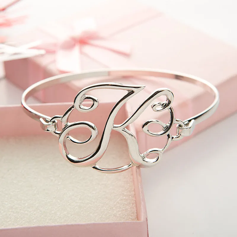 Monogram Initial Script Bracelet