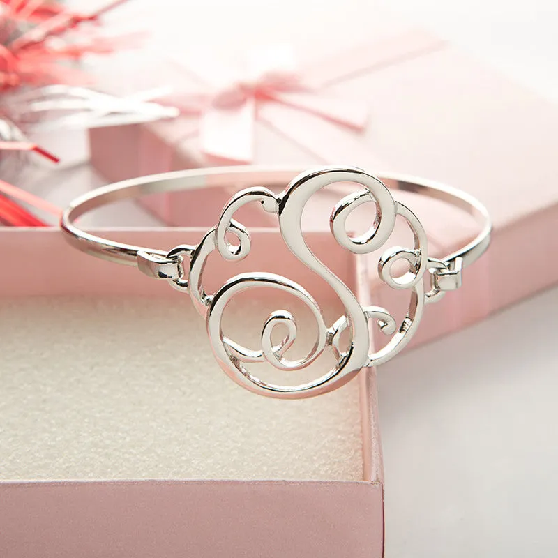 Monogram Initial Script Bracelet