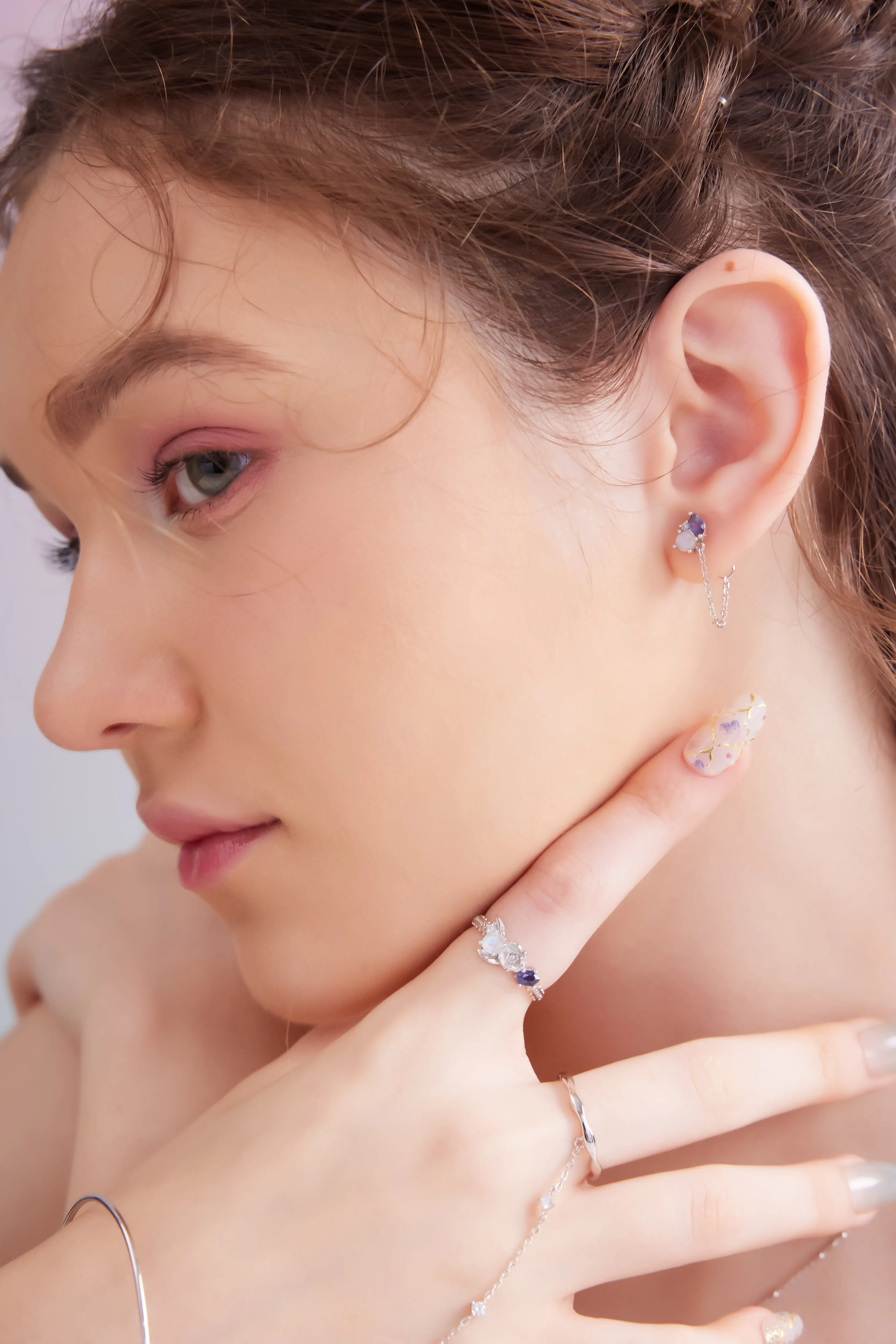 Moonstone & Iolite Silver Ring - Poppy