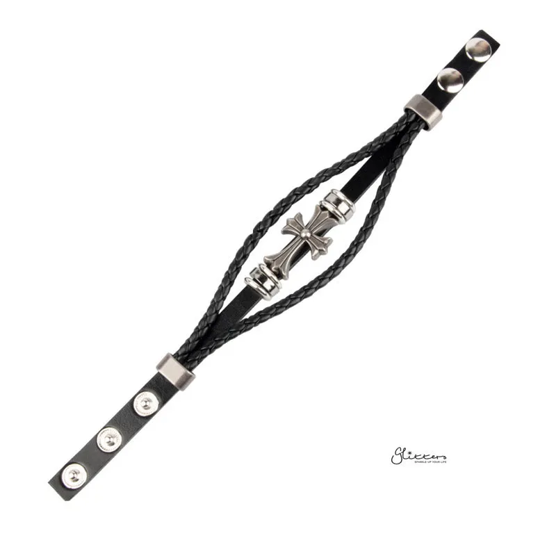 Multilayer Cross Adjustable Leather Bracelet