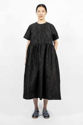 Mumu Dress Black Flower Jacquard