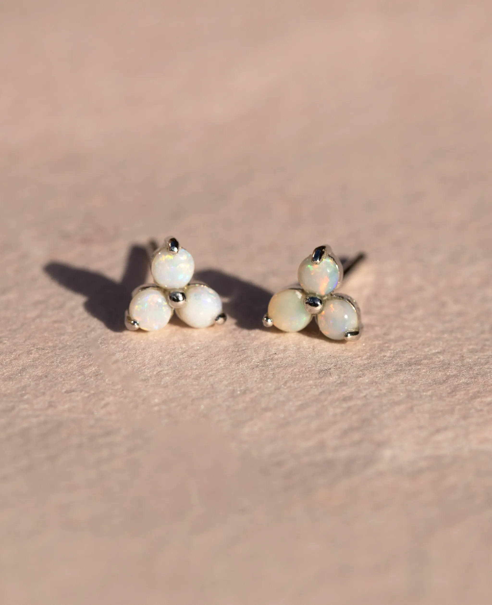 Opal Large Fleur Studs Silver