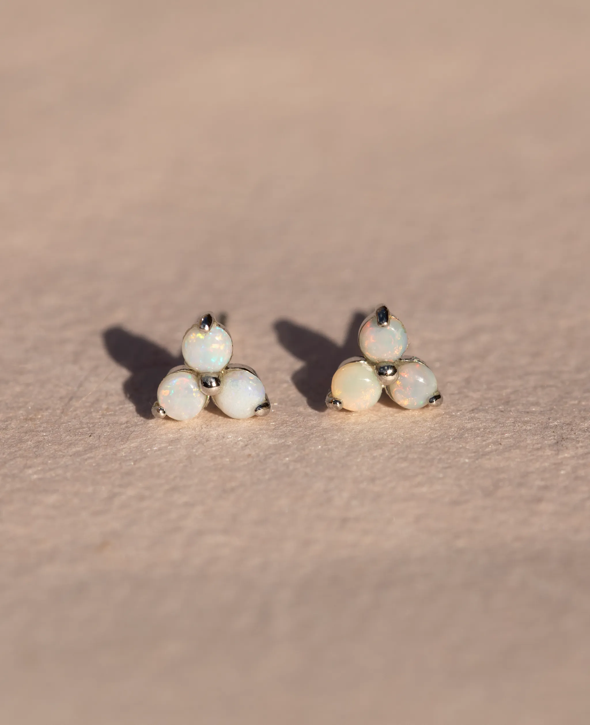 Opal Large Fleur Studs Silver