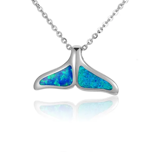 Opal Whale Tail Pendant