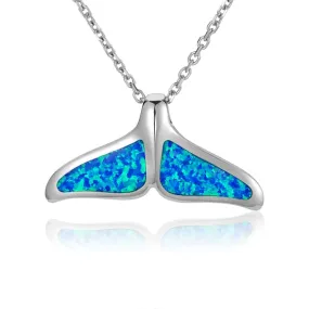 Opal Whale Tail Pendant