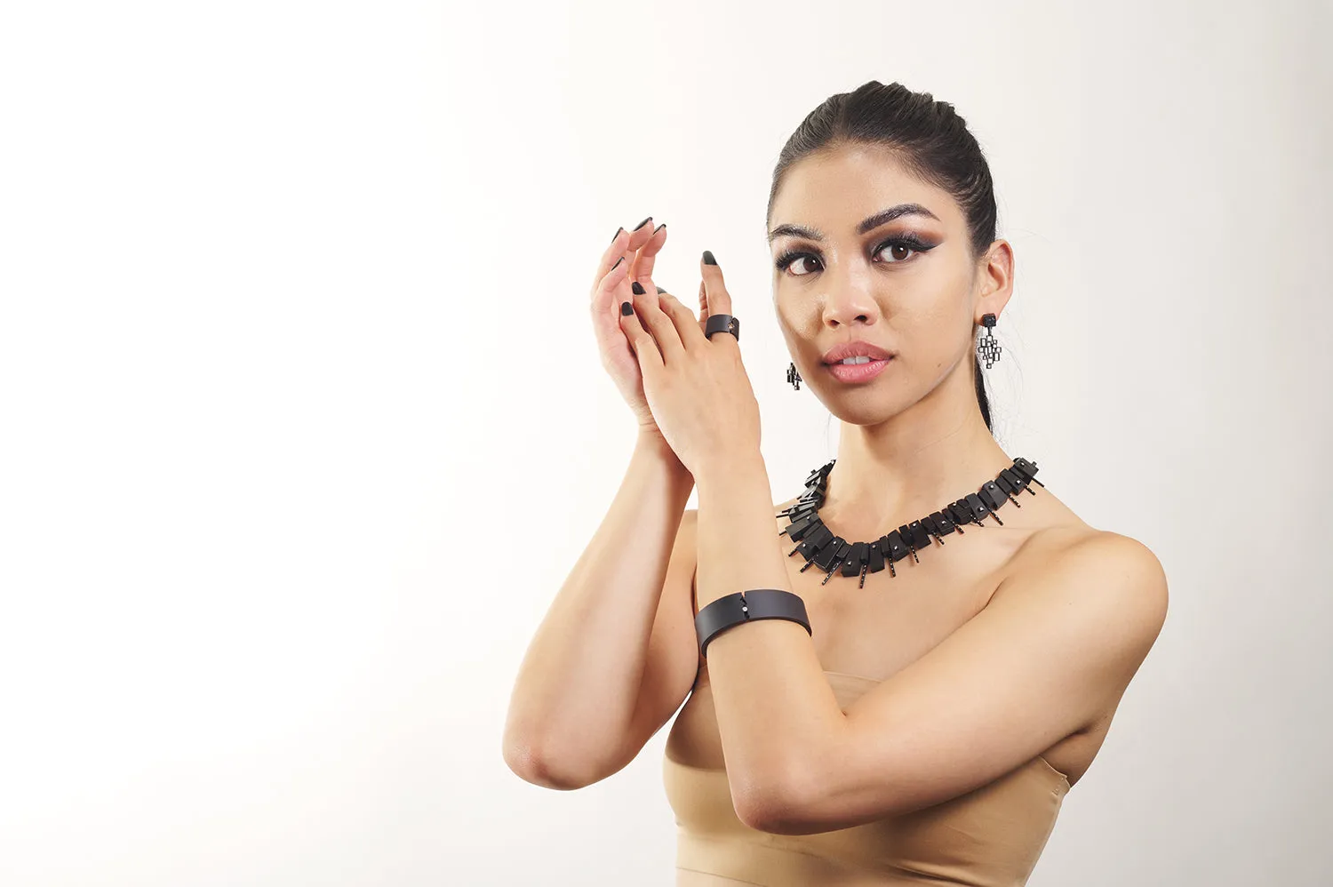 Oxidized Silver and Diamond Necklace