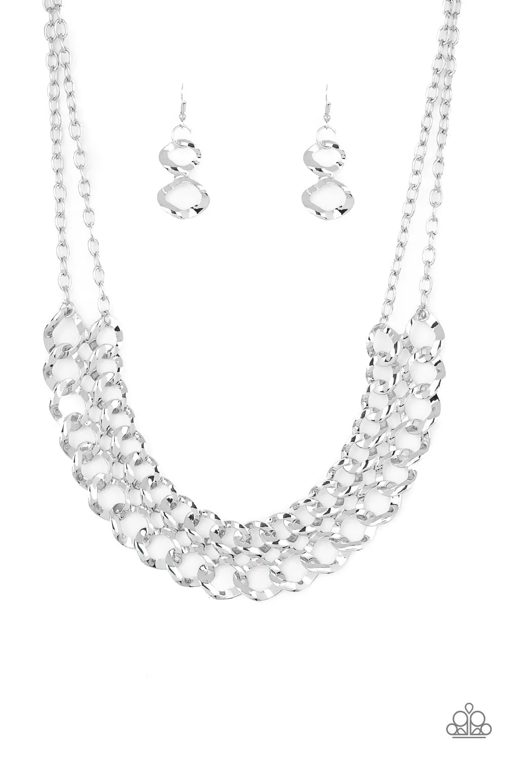 Paparazzi Street Meet and Greet Silver Necklace Set