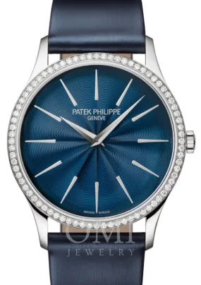 Patek Philippe Calatrava Ladies Joaillerie White Gold Blue Dial 4997/200G-001