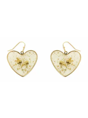 Pressed Flower Heart Dangles