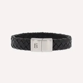 Preston Leather Bracelet Matt Black