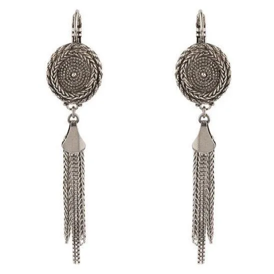 Refined Silver Metal Drop Earrings by Satellite Paris