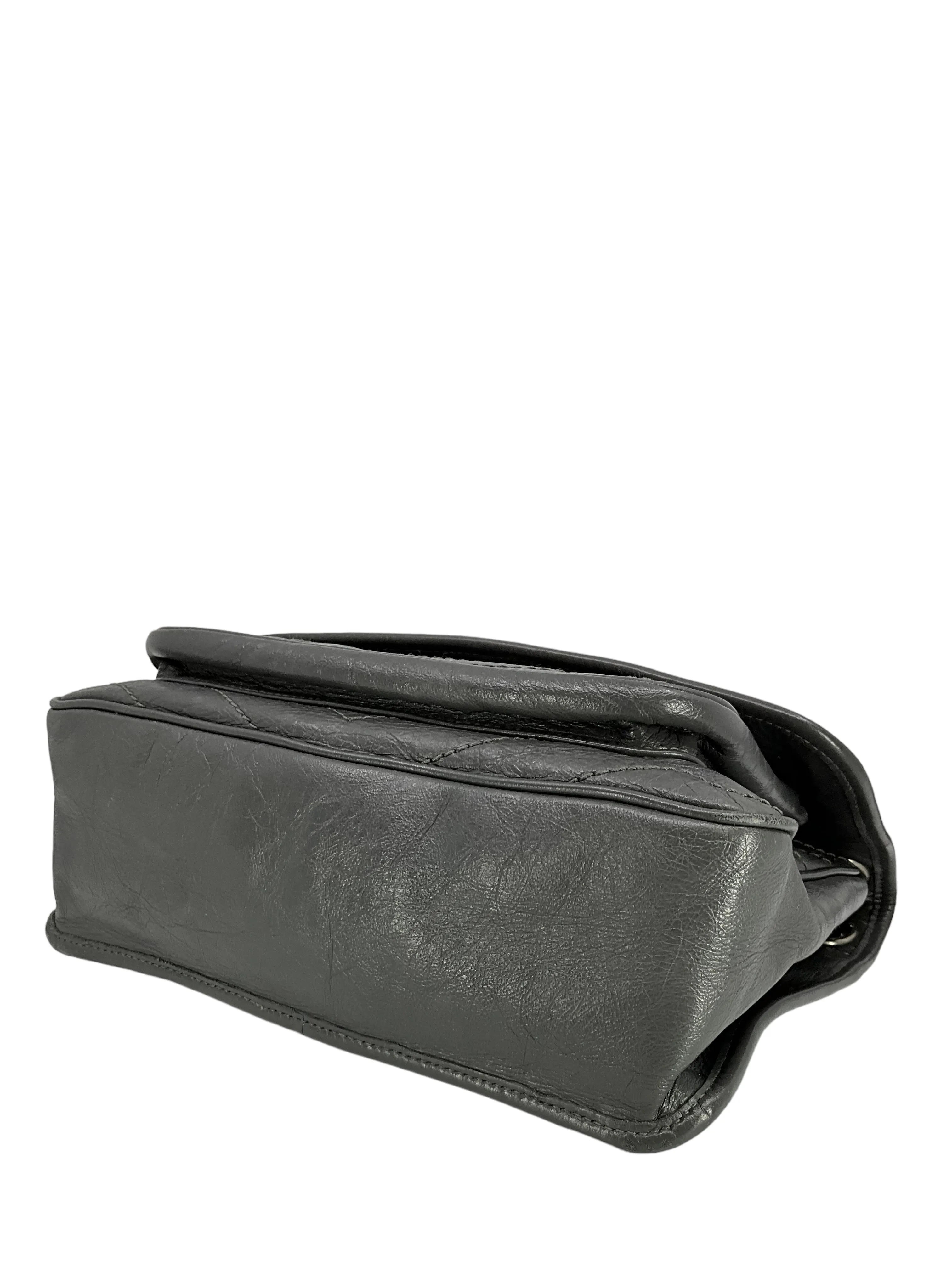 SAINT LAURENT Crinkled Calfskin Monogram Niki Medium Chain Bag