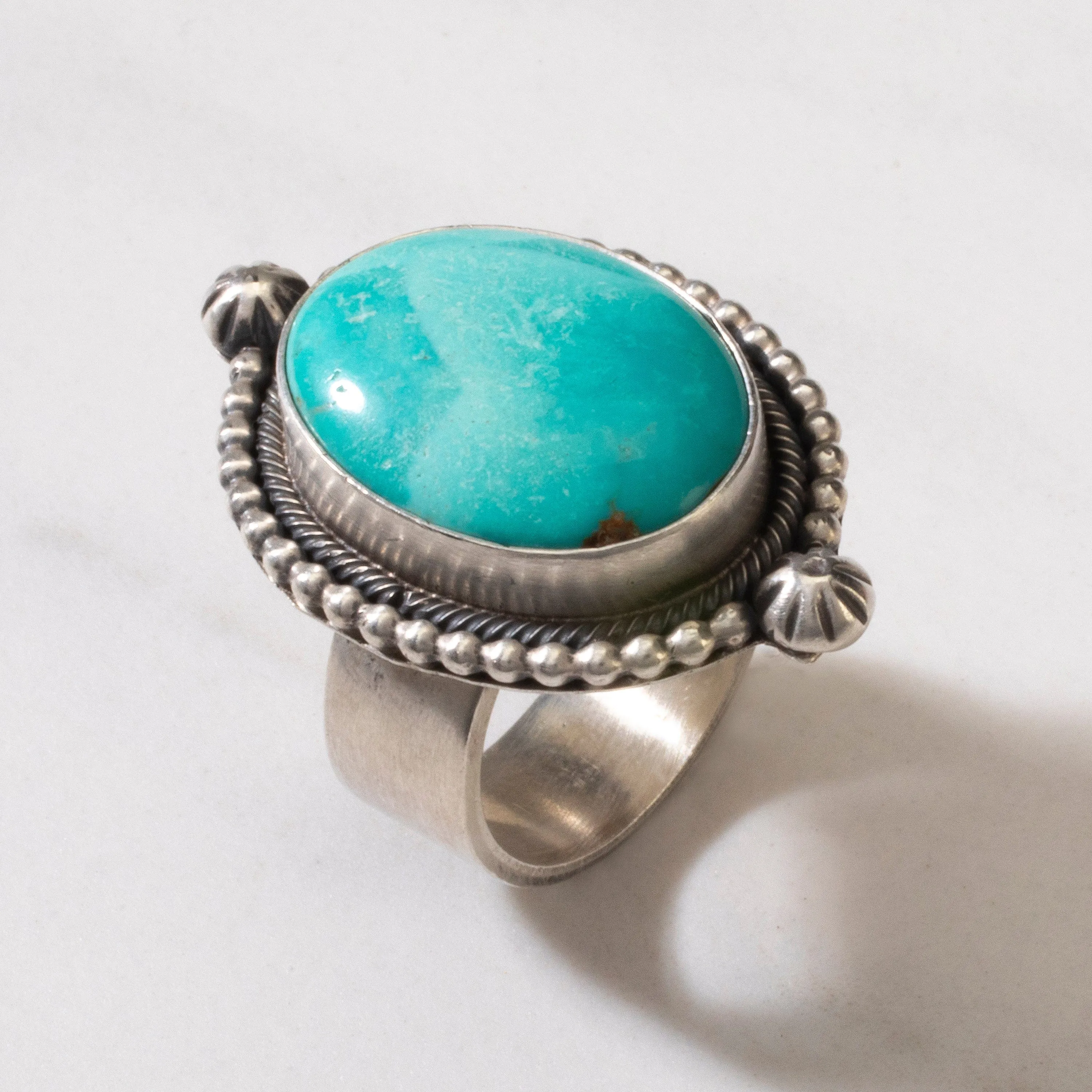 Scott Skeets Royston Turquoise Navajo USA Native American Made 925 Sterling Silver Ring