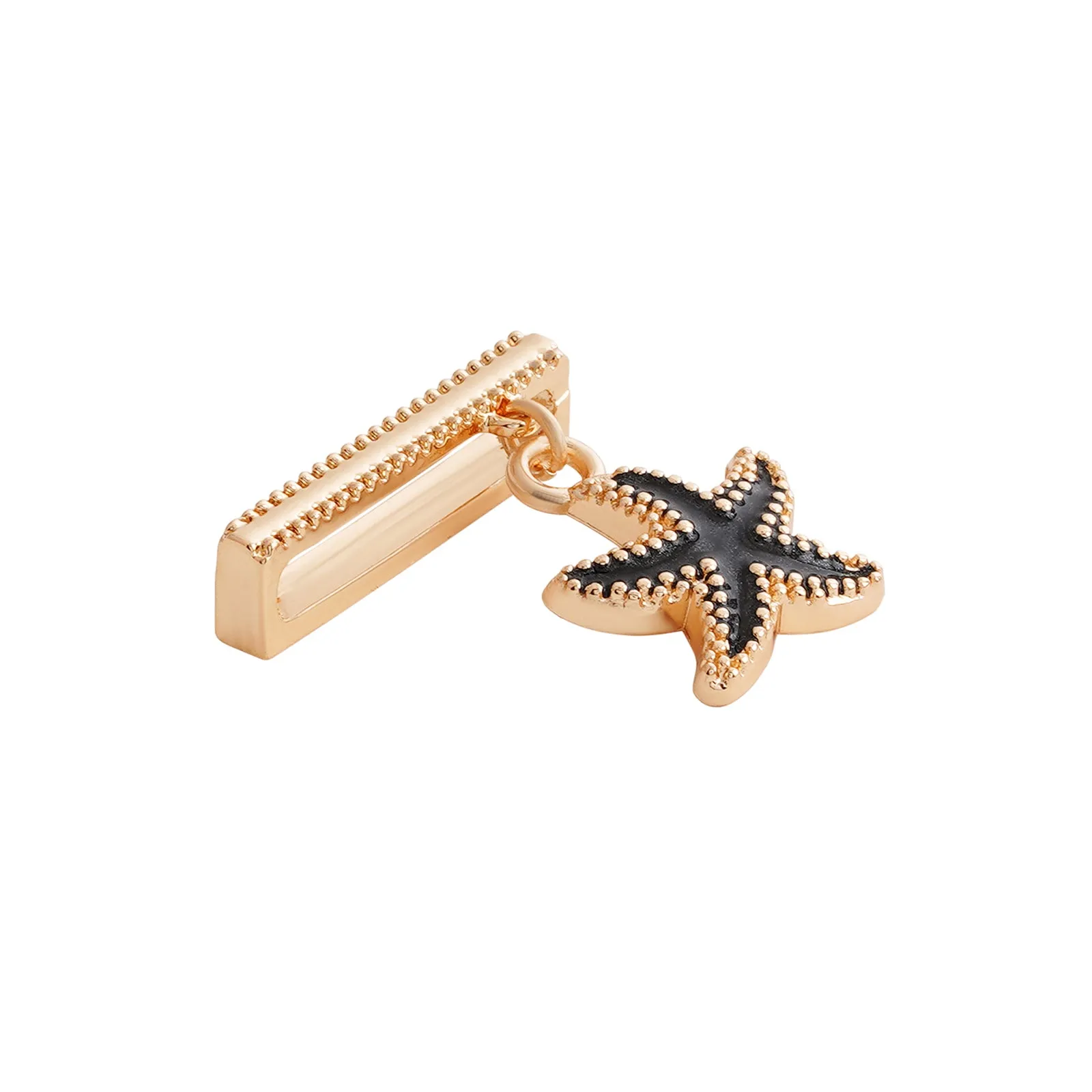 Sea Star Gold & Black Pin Watch Charm